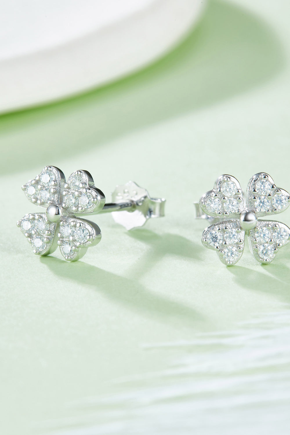 Adored Sparkala™ Moissanite Four Leaf Clover Stud Earrings