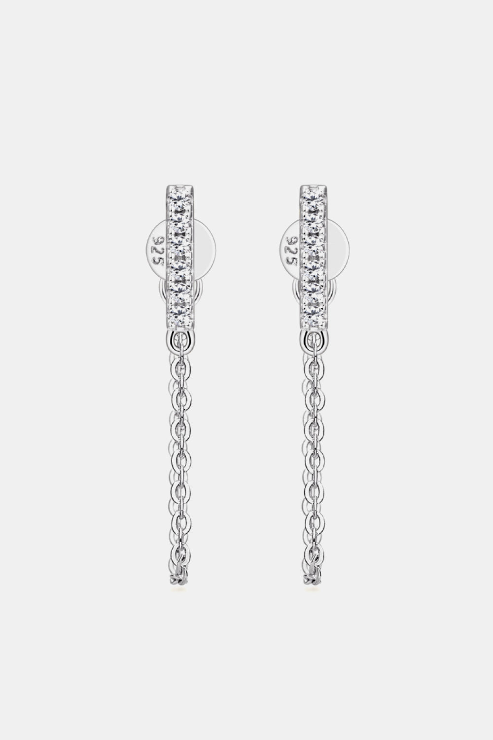 Sparkala™ Moissanite Platinum-Plated 925 Sterling Silver Connected Earrings