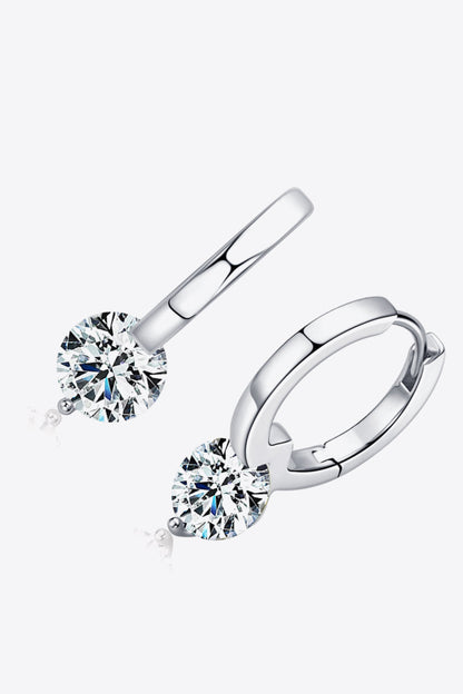 2 Carat Moissanite Platinum-Plated 925 Sterling Silver Drop Earrings - Sparkala