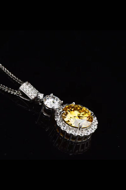 6 Carat Yellow Sparkala™ Moissanite Pendant Necklace (Platinum-Plated Fine Silver)