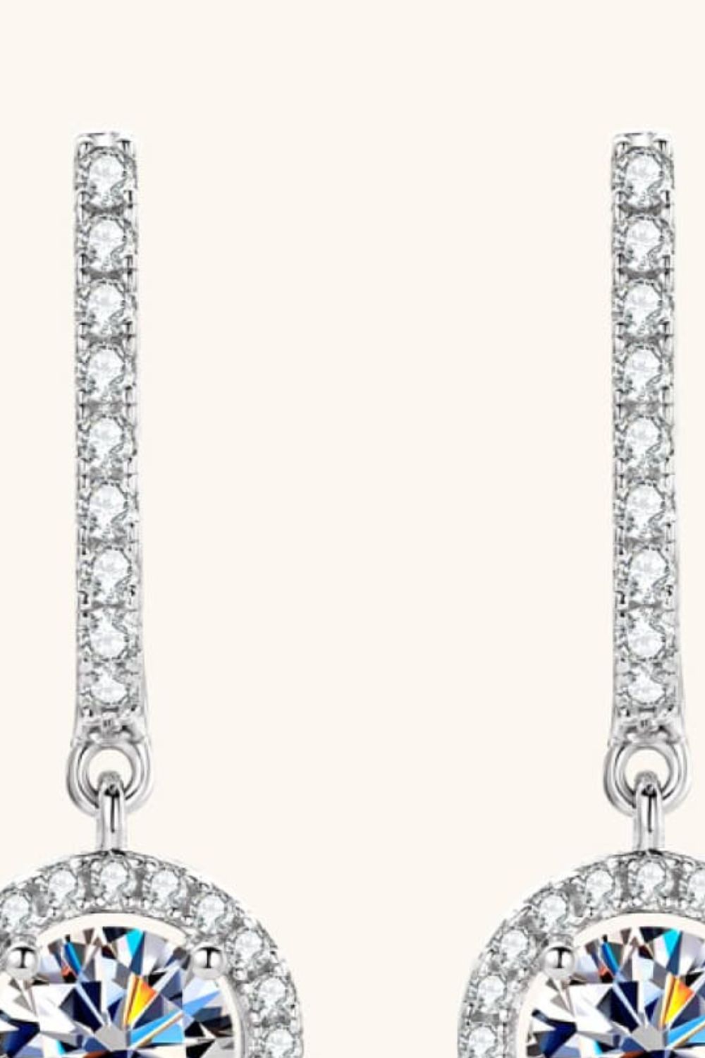 2 Carat Moissanite Platinum-Plated 925 Sterling Silver Drop Earrings - Sparkala