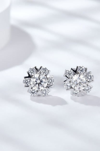 925 Sterling Silver Sparkala™ Moissanite Stud Earrings (Platinum-Plated Fine Silver)