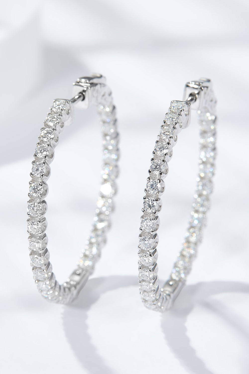 Platinum-Plated Sparkala™ Moissanite Huggie Earrings