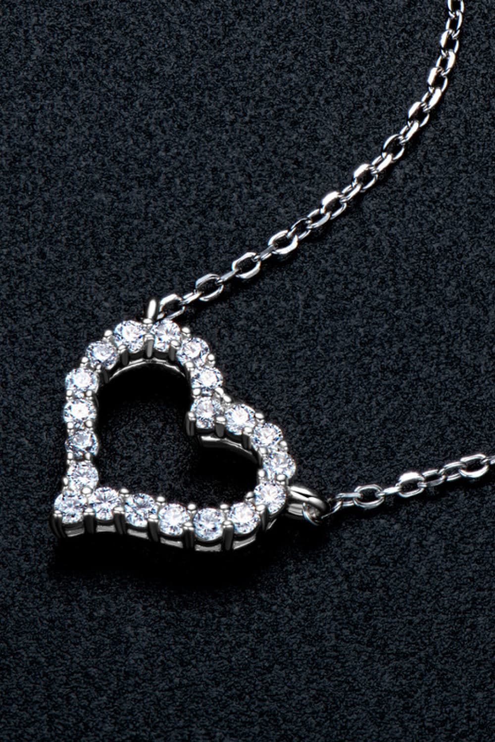 Adored Sparkala™ Moissanite Platinum-Plated Heart Necklace