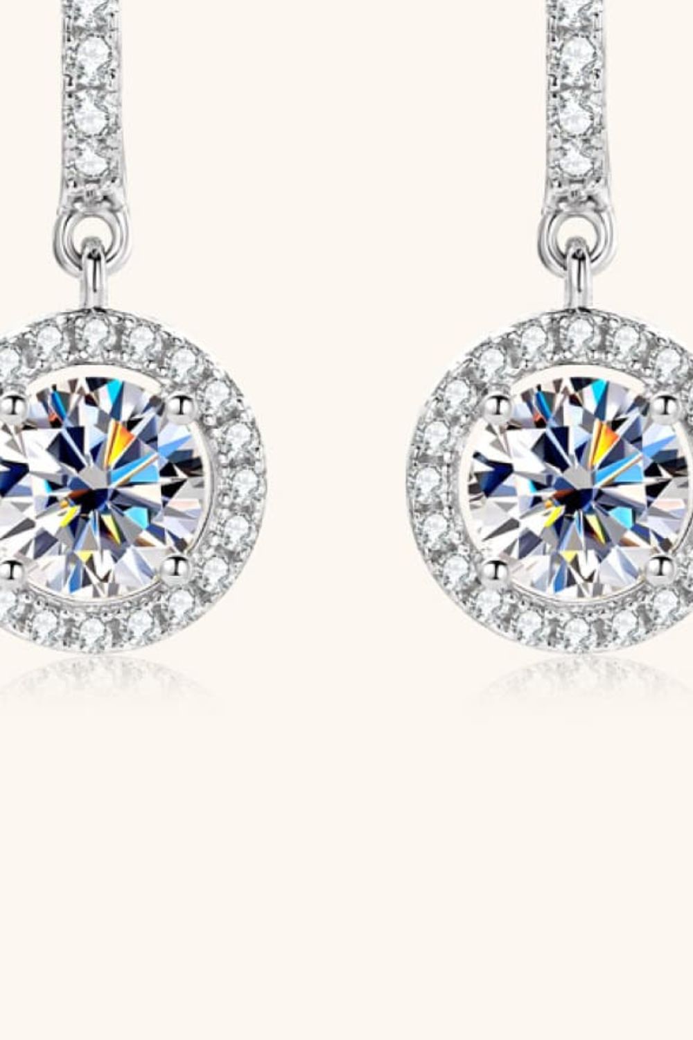 2 Carat Moissanite Platinum-Plated 925 Sterling Silver Drop Earrings - Sparkala