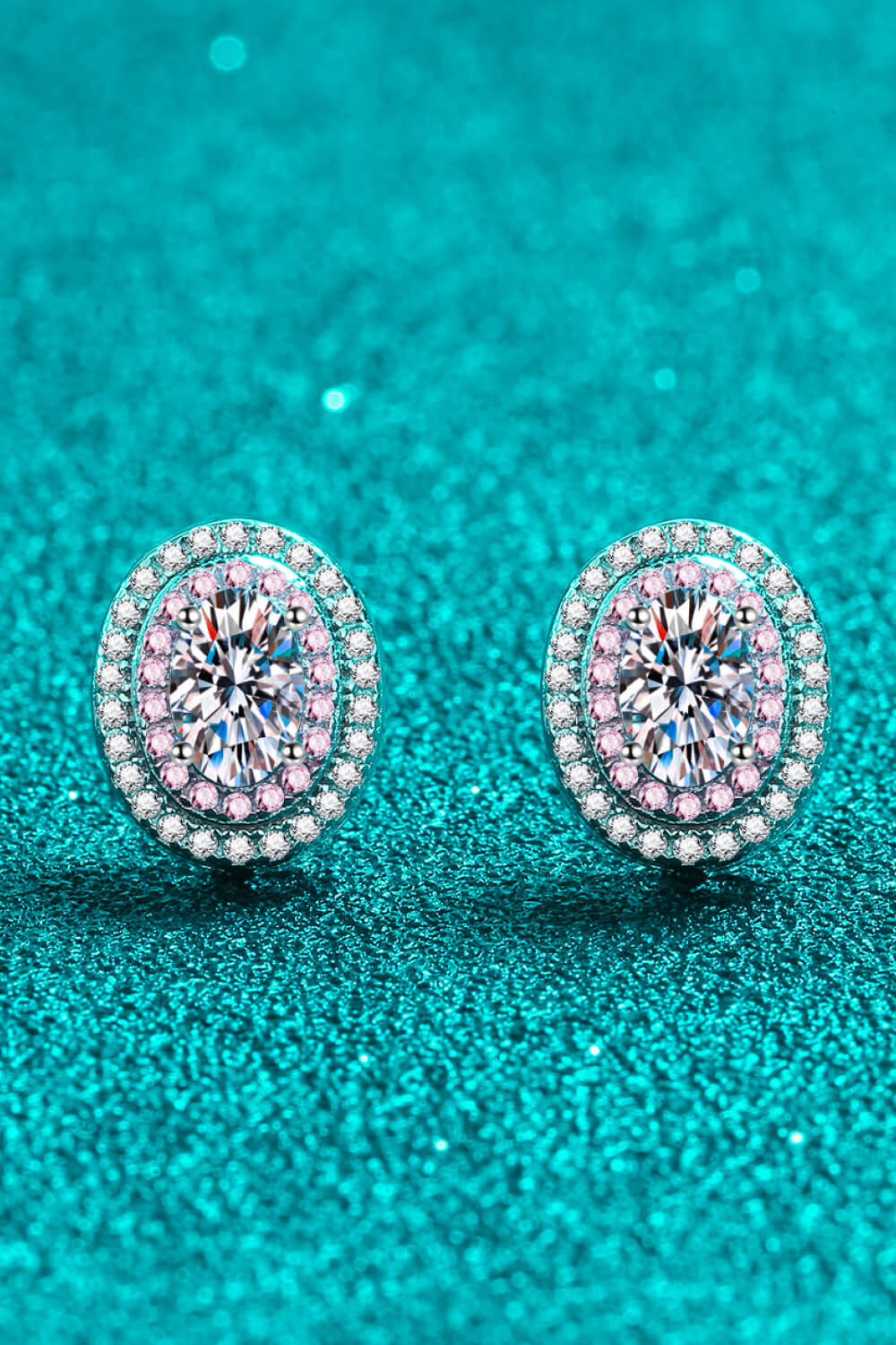 Platinum-Plated Sparkala™ Moissanite Stud Earrings