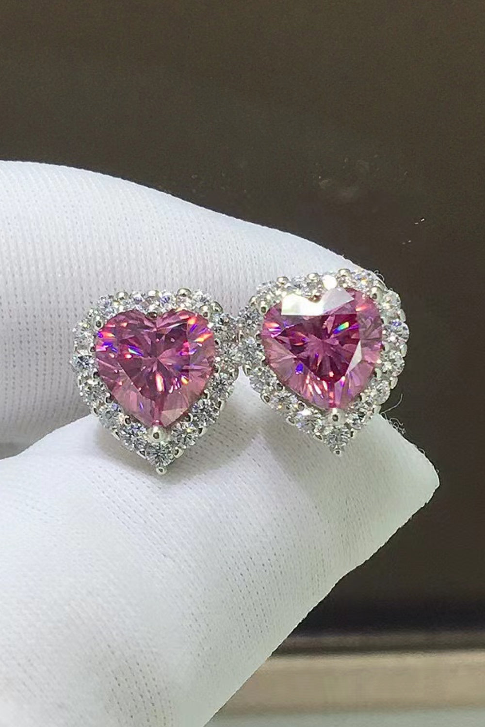 2 Carat Moissanite Heart-Shaped Earrings - Sparkala