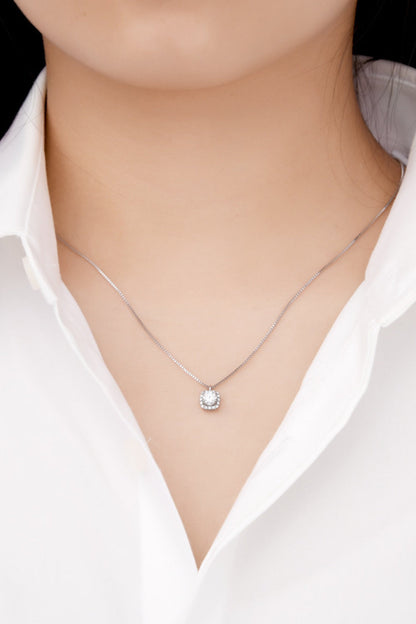 Sparkala™ Moissanite Pendant Platinum-Plated Necklace