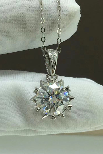 Looking At You 2 Carat Sparkala™ Moissanite Pendant Necklace (Platinum-Plated Fine Silver)