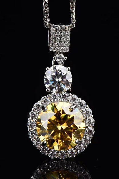 6 Carat Yellow Sparkala™ Moissanite Pendant Necklace (Platinum-Plated Fine Silver)