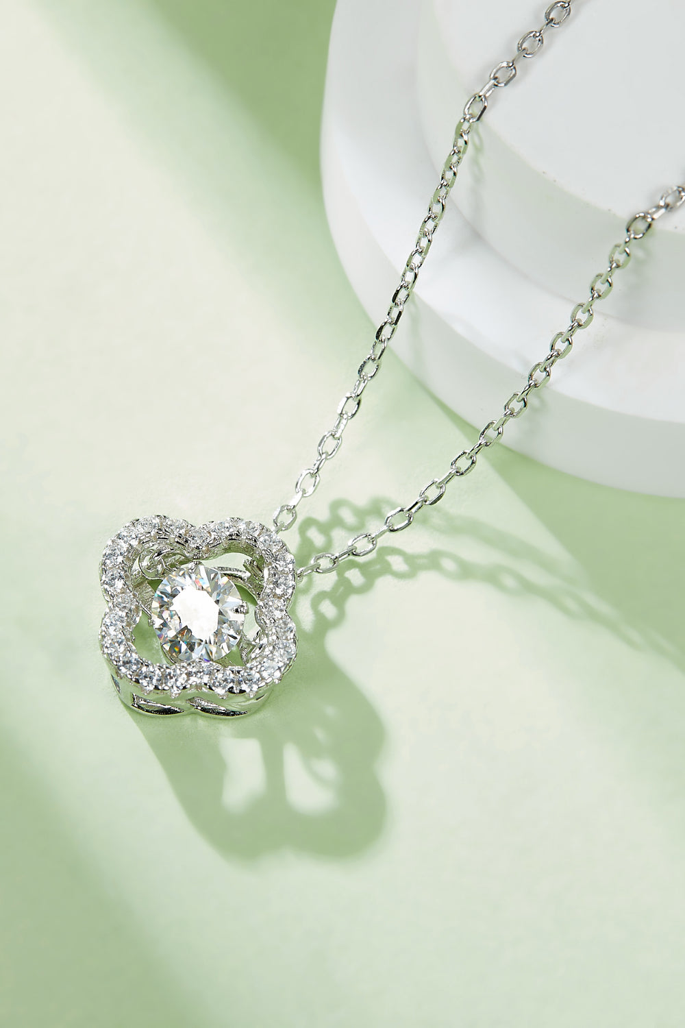 Sparkala™ Moissanite Four Leaf Clover Pendant Necklace