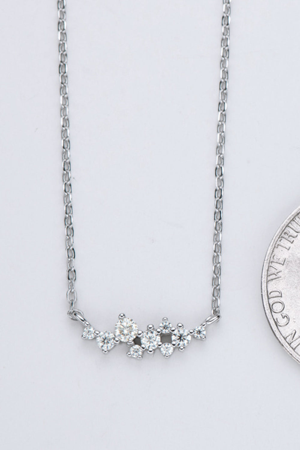 Adored Get A Move On Sparkala™ Moissanite Pendant Chain Necklace (Platinum-Plated Fine Silver)