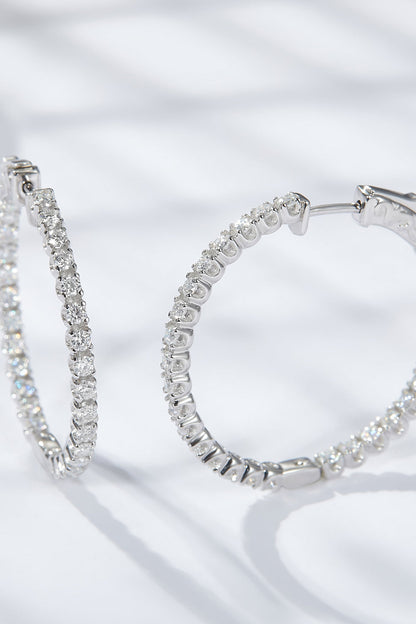 Platinum-Plated Sparkala™ Moissanite Huggie Earrings