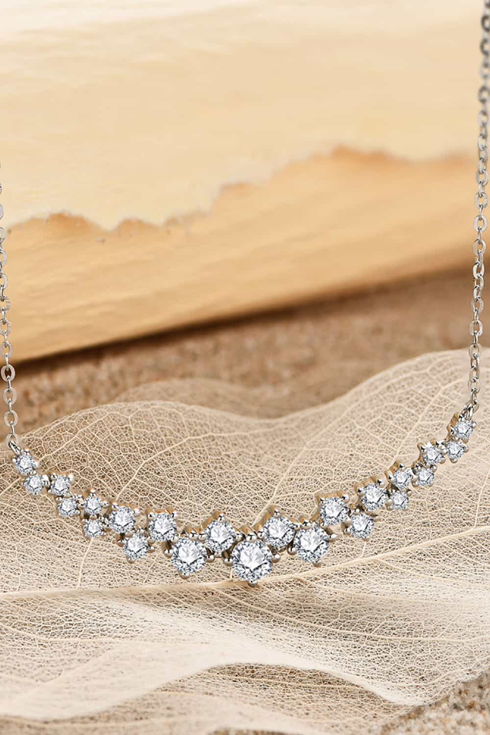 1.64 Carat Moissanite Platinum-Plated 925 Sterling Silver Necklace - Sparkala