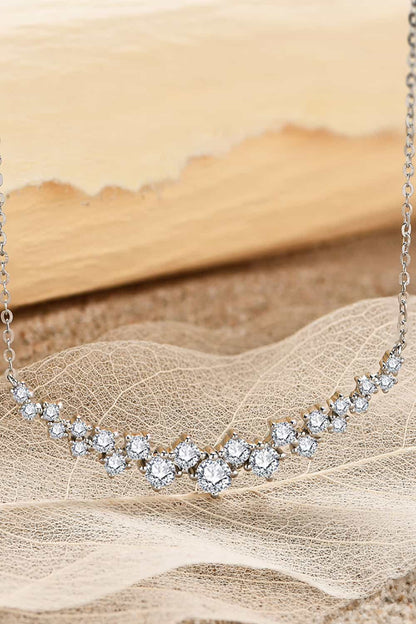 1.64 Carat Moissanite Platinum-Plated 925 Sterling Silver Necklace - Sparkala