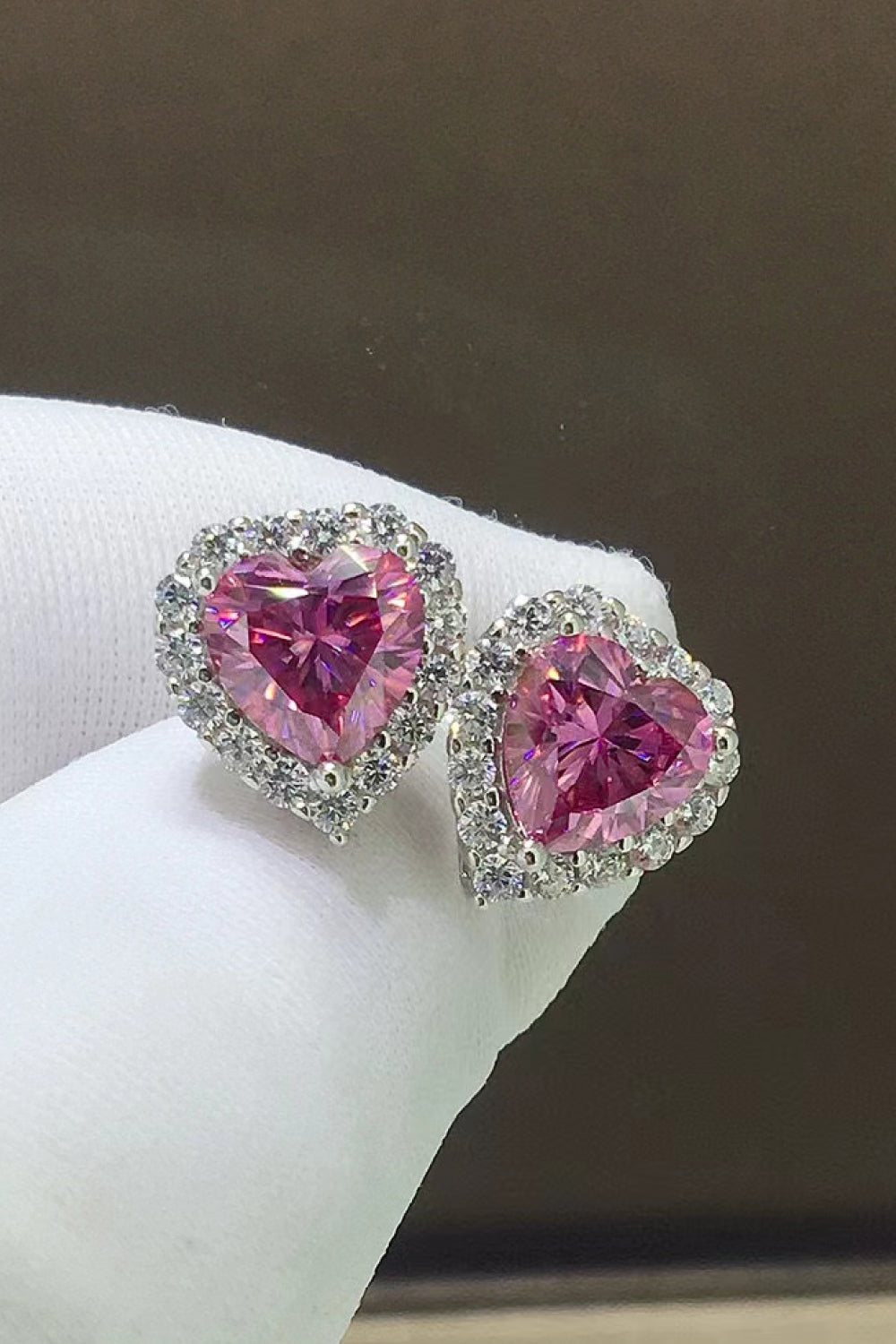 2 Carat Moissanite Heart-Shaped Earrings - Sparkala