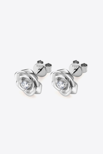 Adored Sparkala™ Moissanite Flower 925 Sterling Silver Earrings (Platinum-Plated Fine Silver)