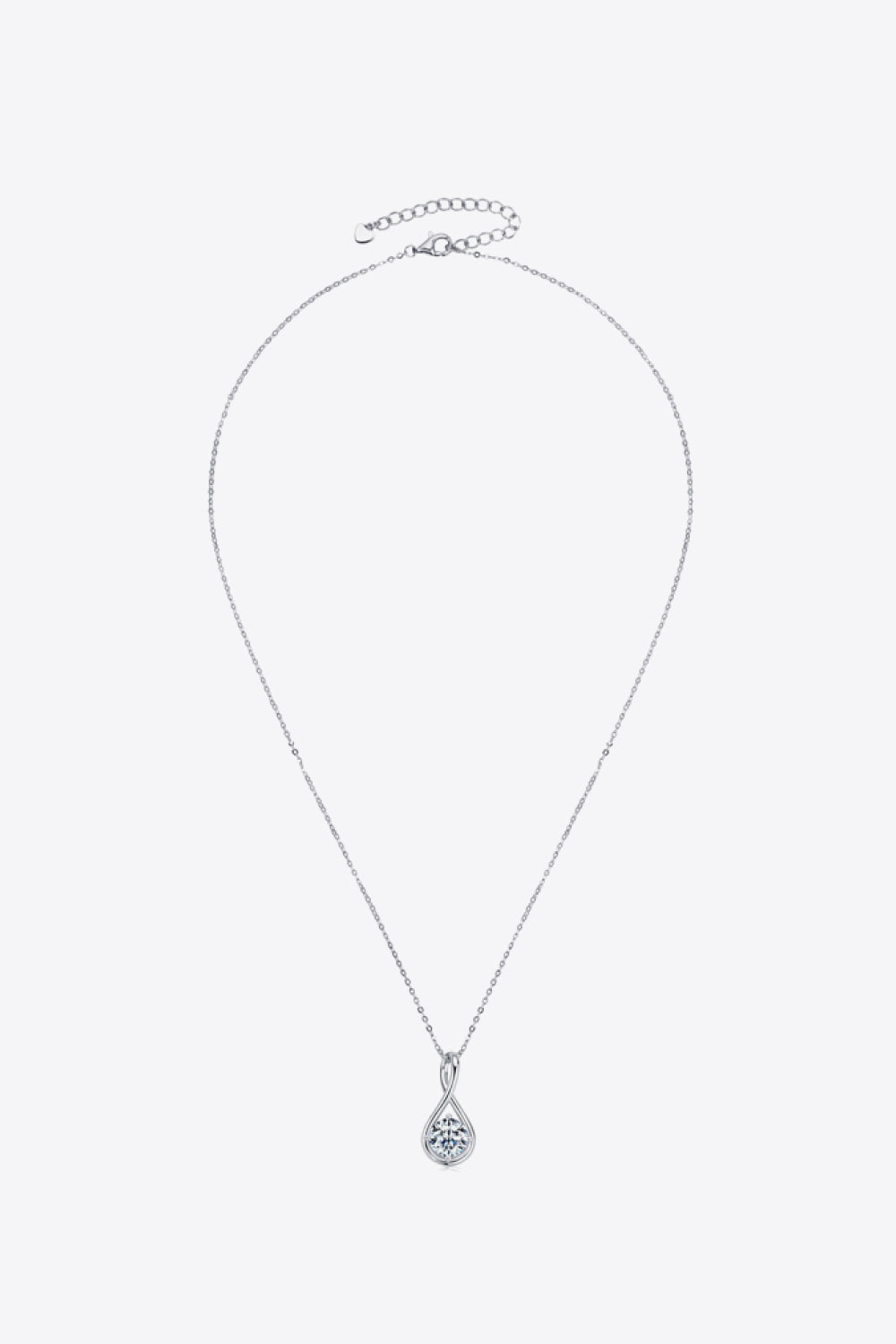 2 Carat Moissanite Platinum-Plated 925 Sterling Silver Necklace - Sparkala