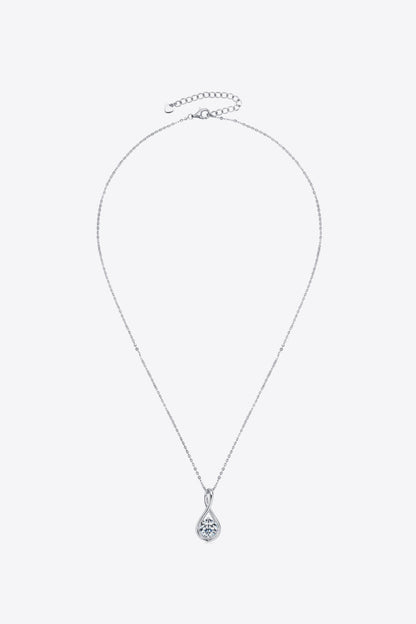 2 Carat Moissanite Platinum-Plated 925 Sterling Silver Necklace - Sparkala
