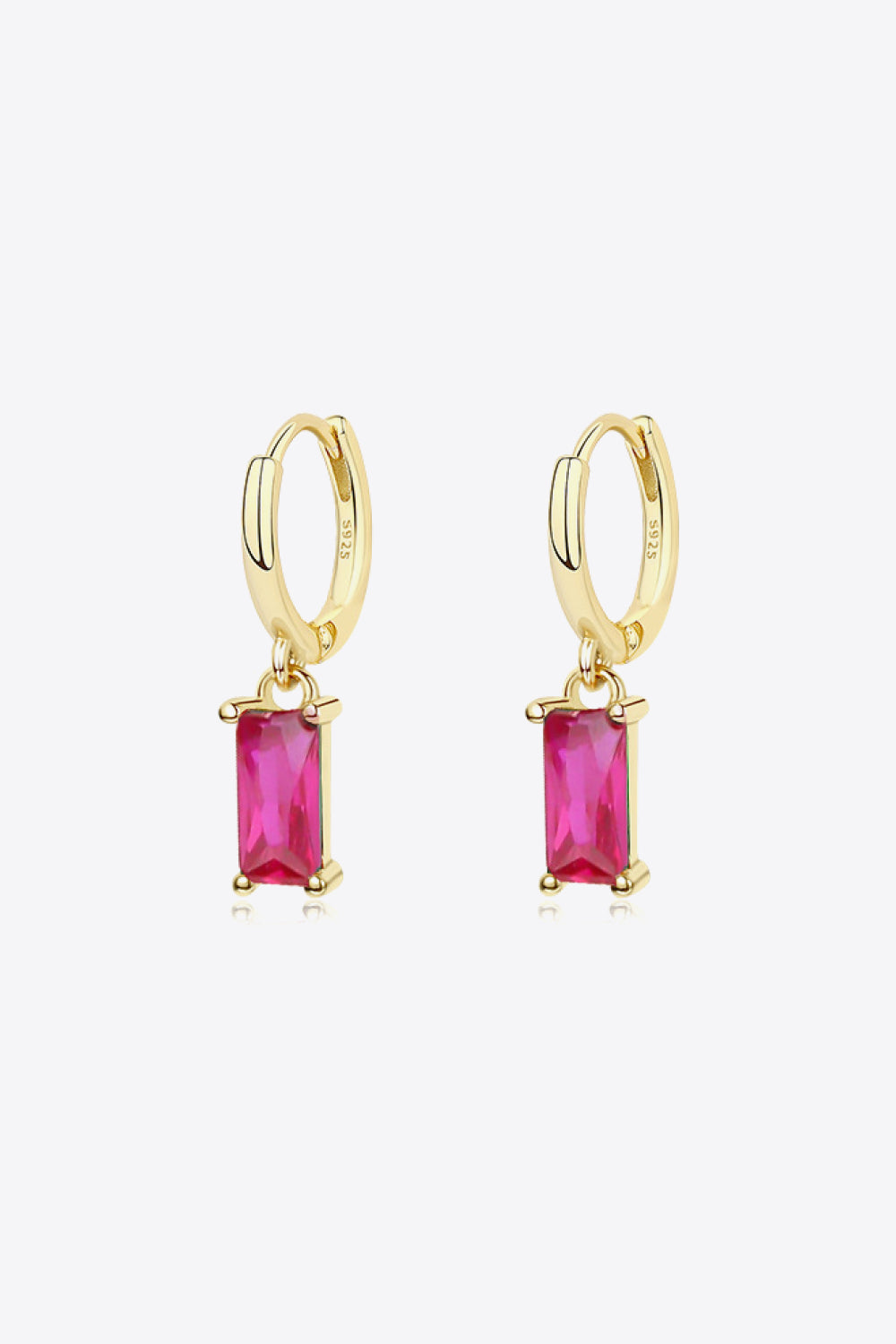 Retro Pure Sterling Silver Cubic Zirconia Drop Earrings
