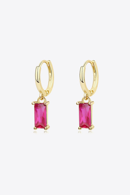 Retro Pure Sterling Silver Cubic Zirconia Drop Earrings