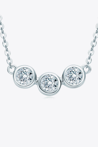 Find Your Center Moissanite Necklace (Platinum-Plated Fine Silver) - Sparkala