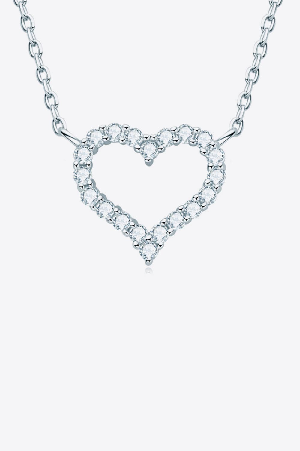 Adored Sparkala™ Moissanite Platinum-Plated Heart Necklace