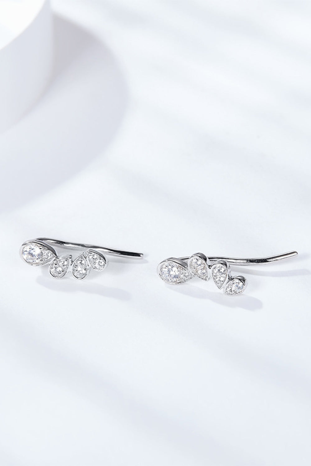 Pear Shape Sparkala™ Moissanite Earrings (Platinum-Plated Fine Silver)