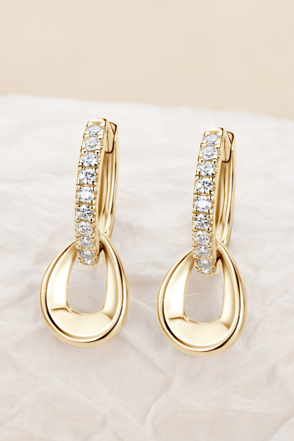 925 Sterling Silver Sparkala™ Moissanite Double Hoop Earrings (Platinum-Plated Fine Silver)