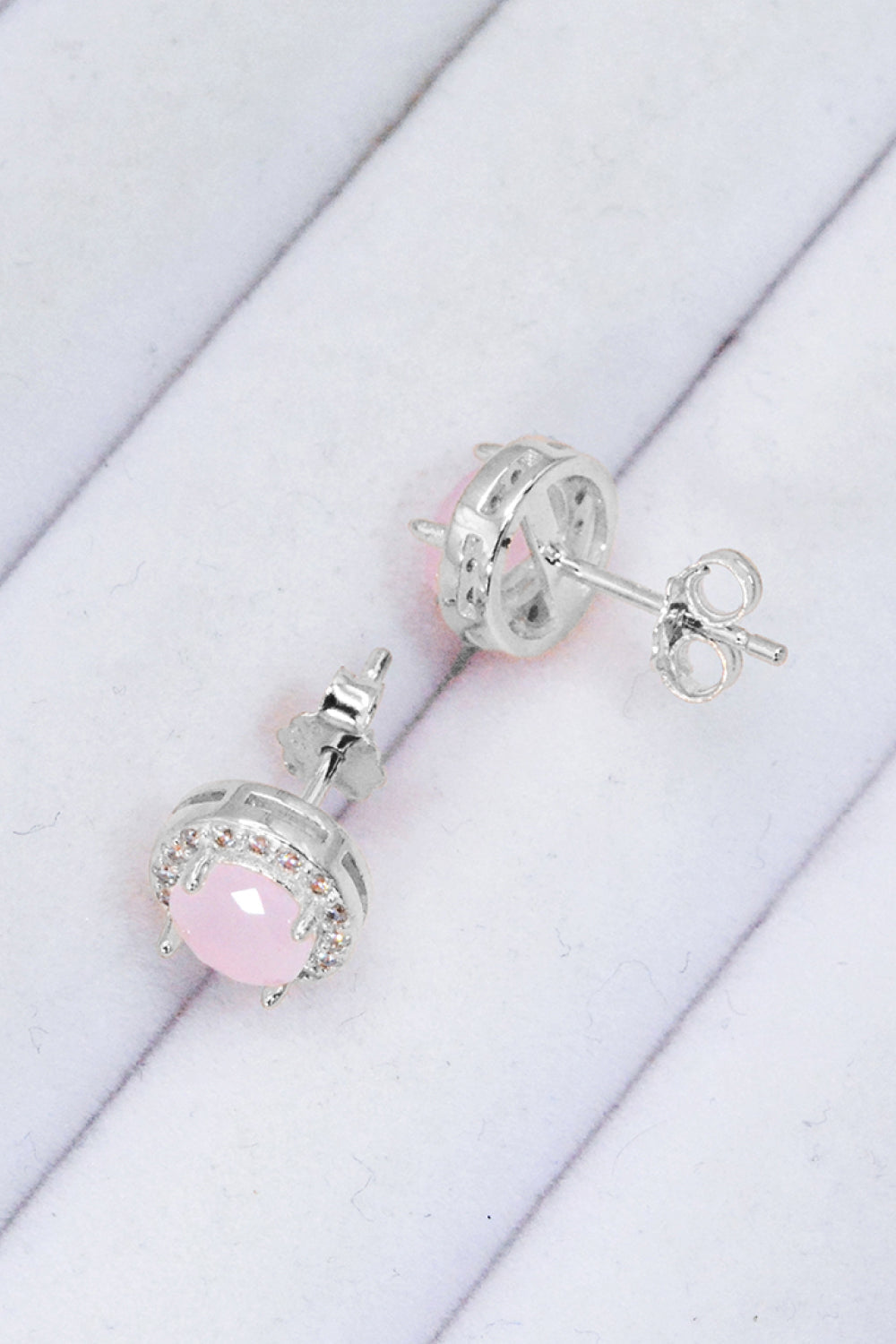Give It To You 925 Sterling Silver Quartz Earrings (Platinum-Plated Fine Silver)