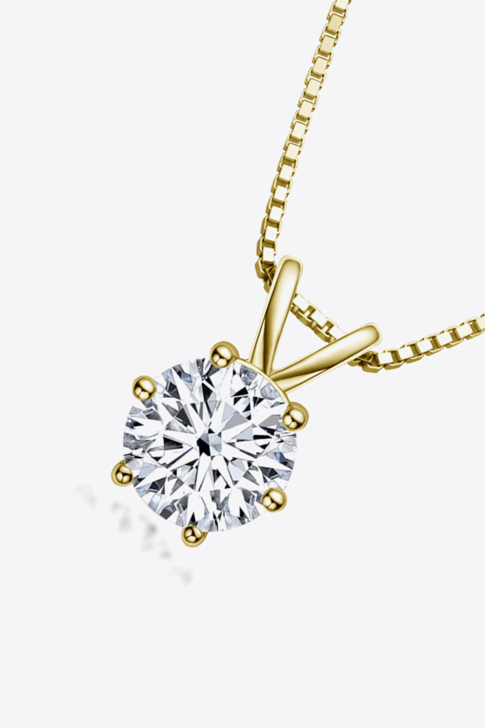 925 Sterling Silver 1 Carat Sparkala™ Moissanite Pendant Necklace (Platinum-Plated Fine Silver)