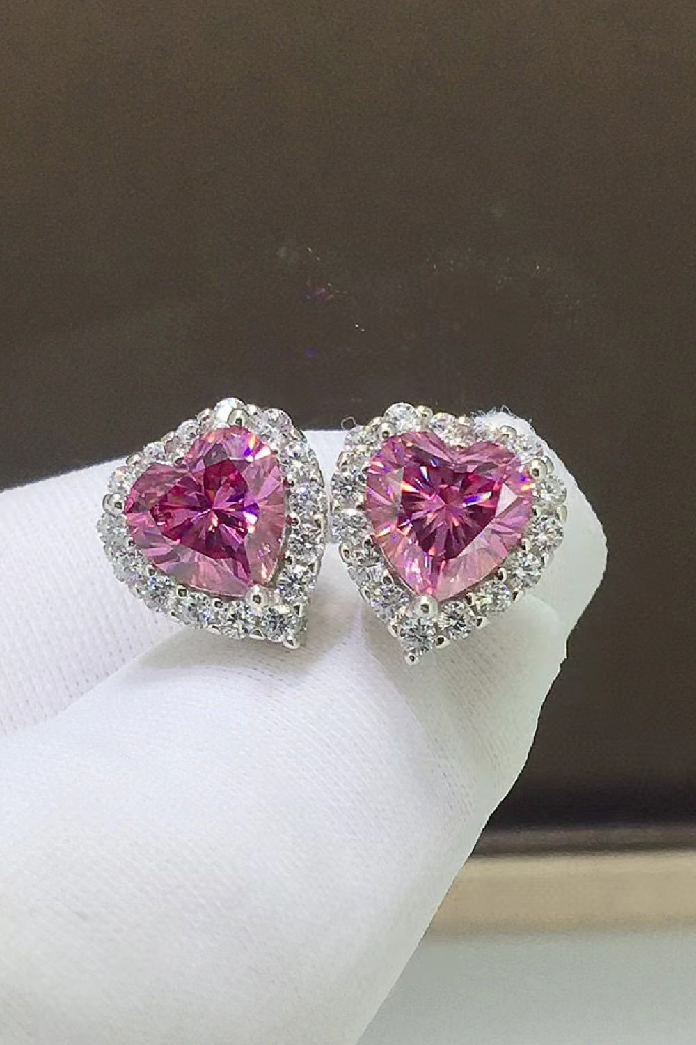 2 Carat Moissanite Heart-Shaped Earrings - Sparkala