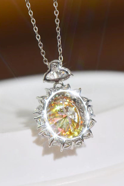 5 Carat Yellow Sparkala™ Moissanite Pendant Necklace (Platinum-Plated Fine Silver)