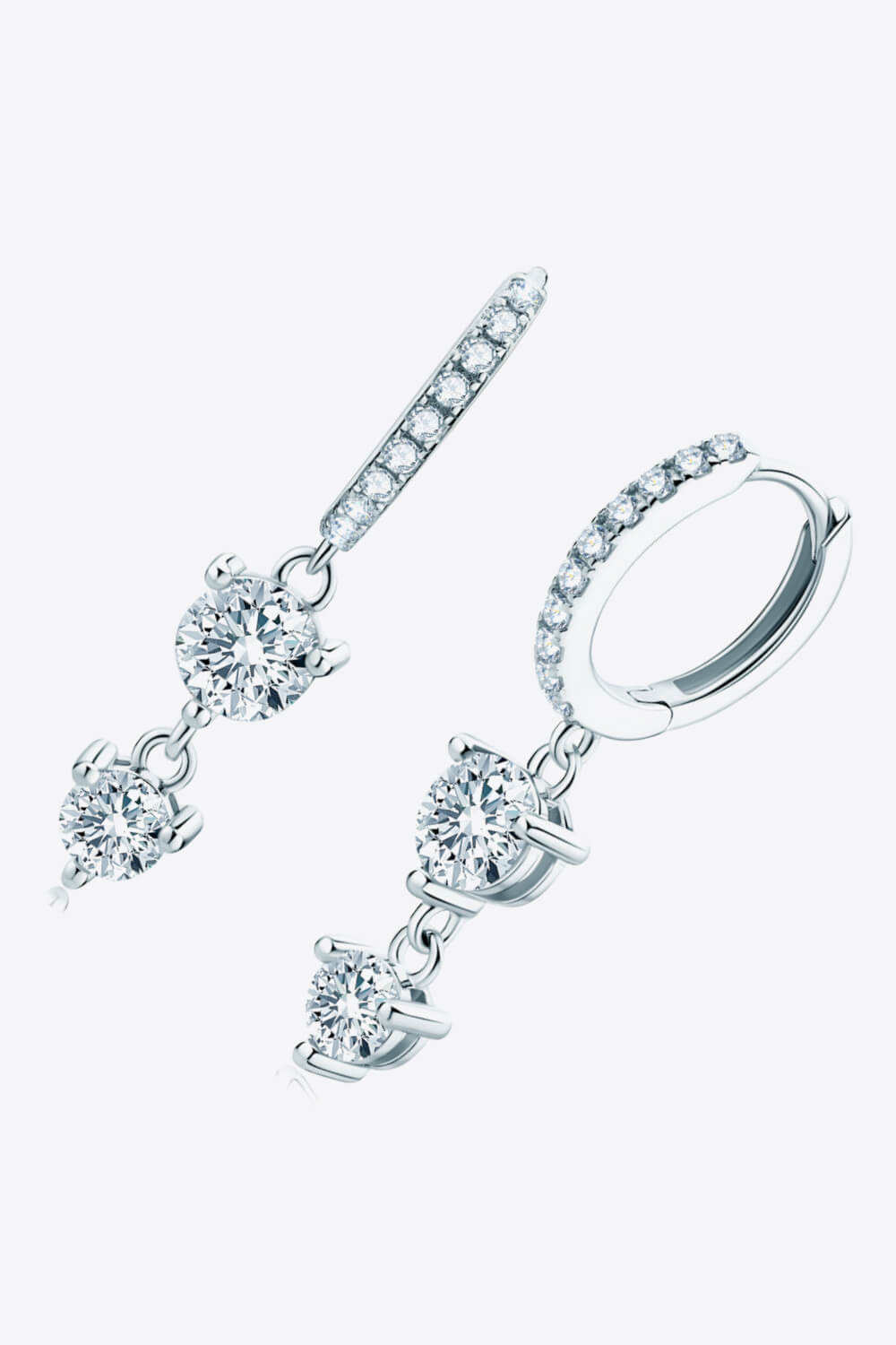 Adored Be The One Sparkala™ Moissanite Drop Earrings (Platinum-Plated Fine Silver)