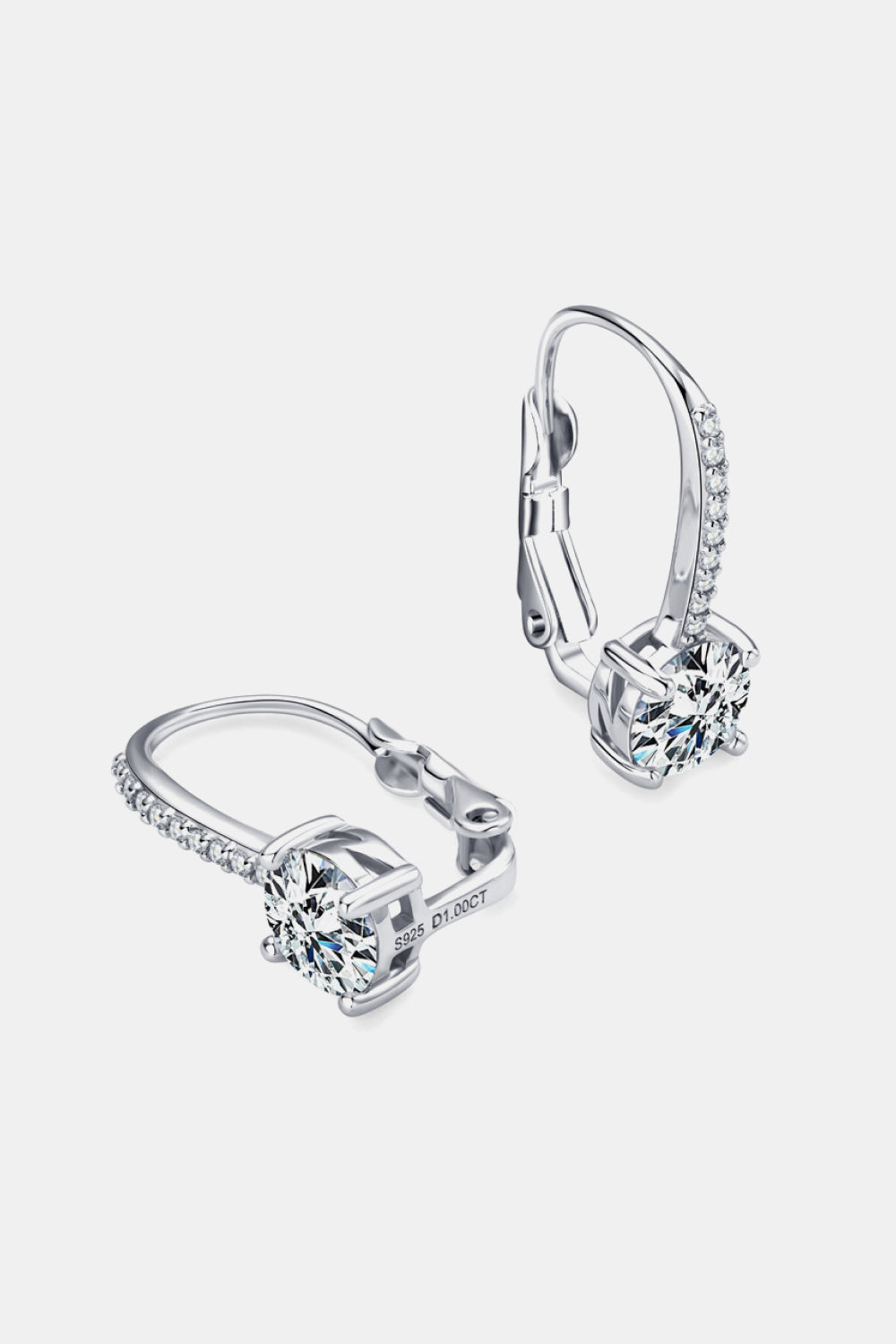 2 Carat Moissanite Platinum-Plated 925 Sterling Silver Earrings - Sparkala