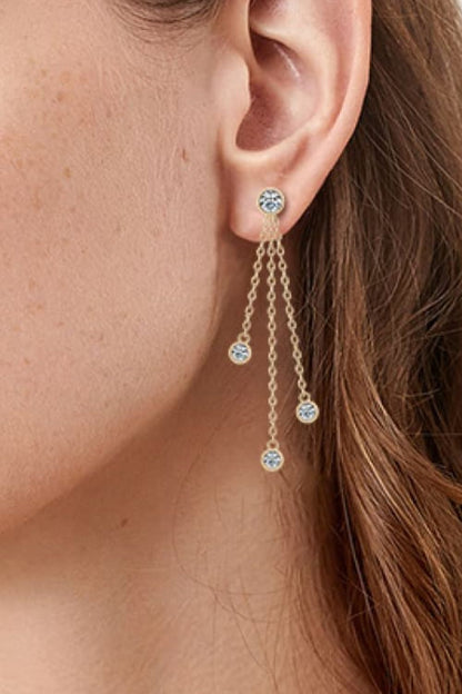 1.2 Carat Moissanite Layered Chain Earrings - Sparkala