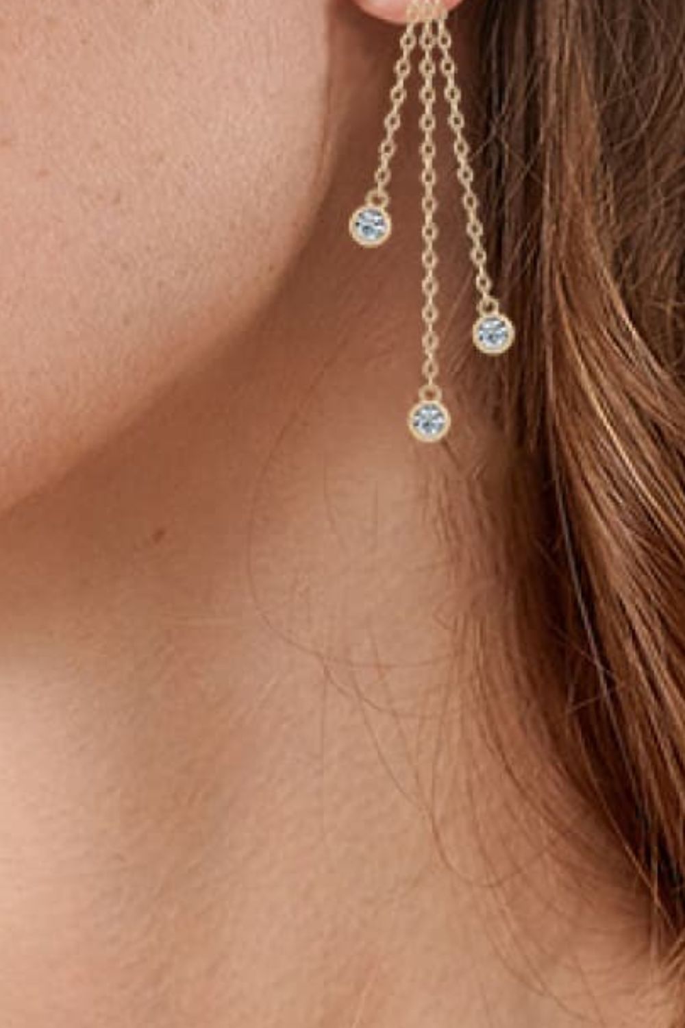 1.2 Carat Moissanite Layered Chain Earrings - Sparkala