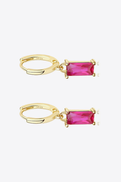Retro Pure Sterling Silver Cubic Zirconia Drop Earrings
