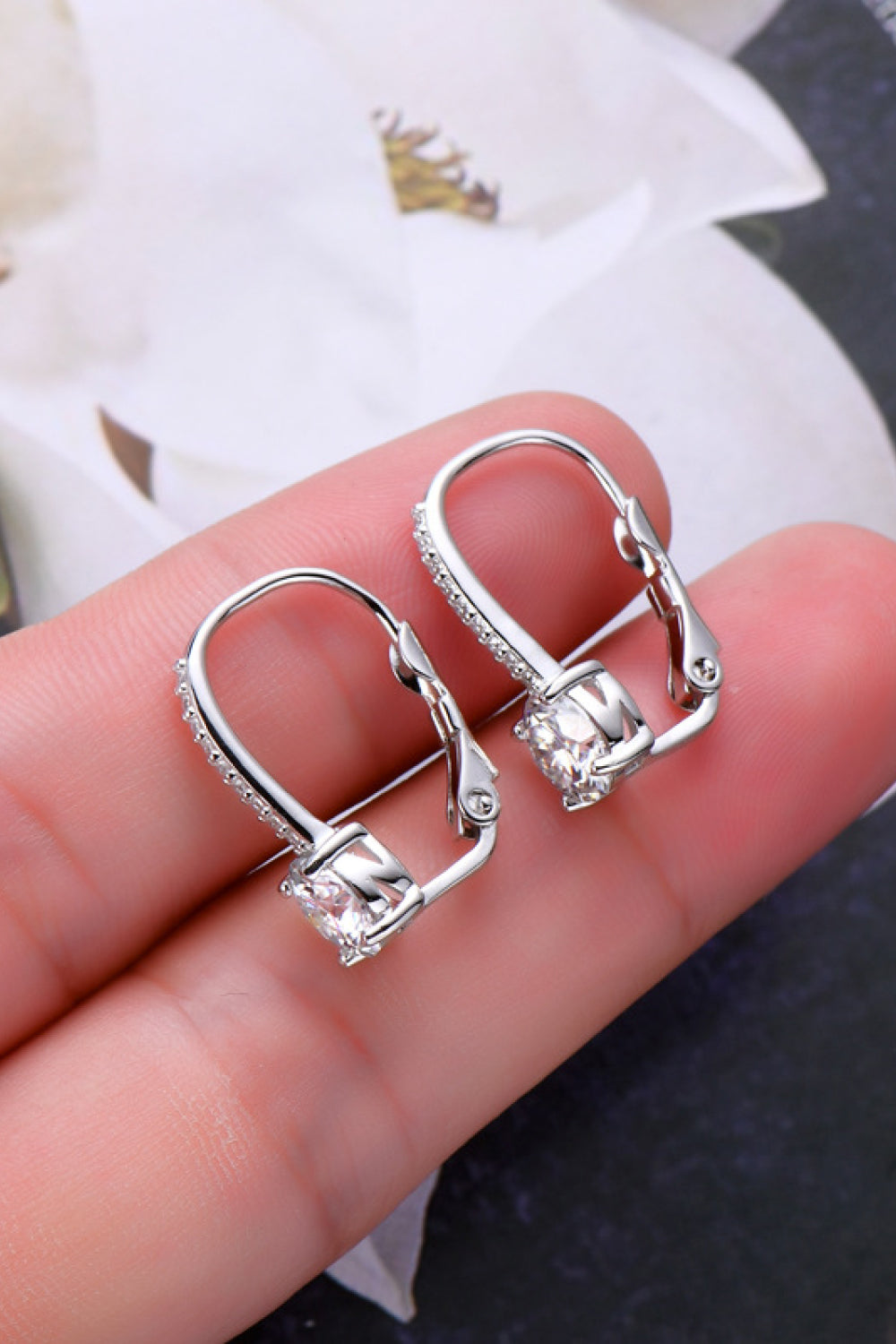 2 Carat Moissanite Platinum-Plated 925 Sterling Silver Earrings - Sparkala