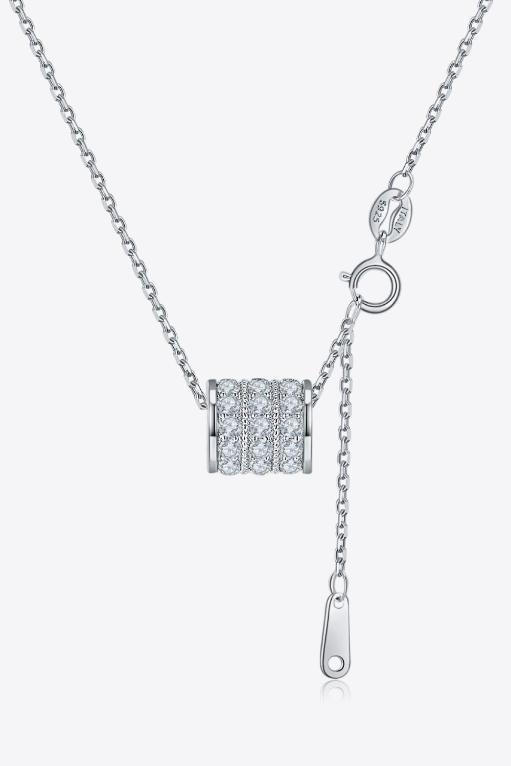 Moissanite Platinum-Plated 925 Sterling Silver Necklace