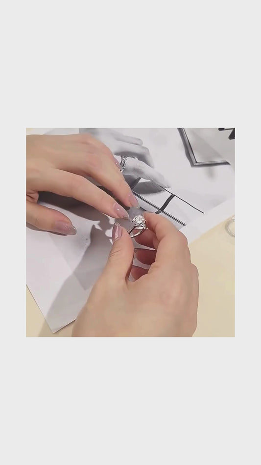 3 Carat Brilliant Round Cut Sparkala⢠Side Stone Ring (Platinum Over Pure Sterling Silver)