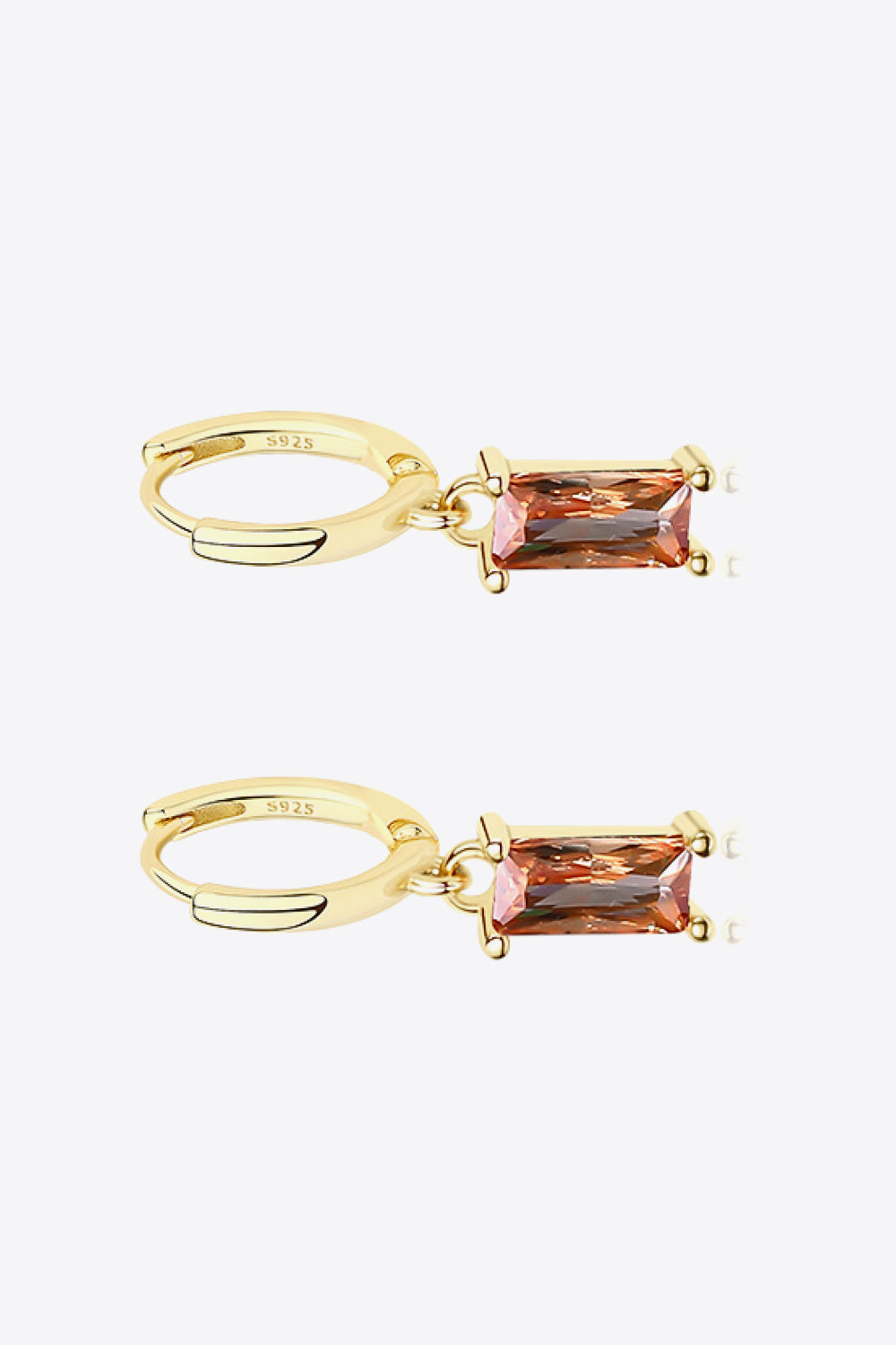Retro Pure Sterling Silver Cubic Zirconia Drop Earrings