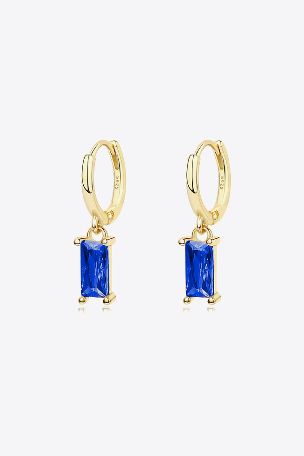 Retro Pure Sterling Silver Cubic Zirconia Drop Earrings