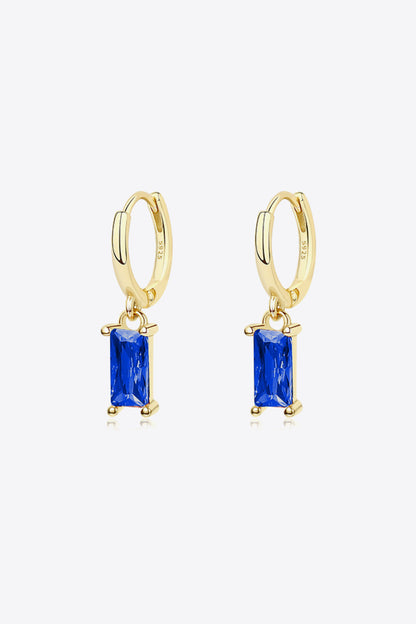 Retro Pure Sterling Silver Cubic Zirconia Drop Earrings