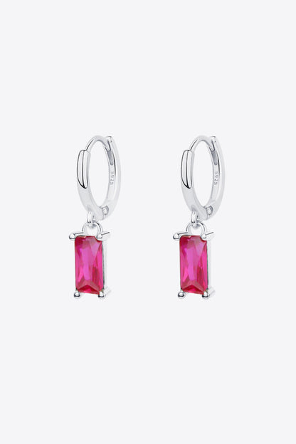 Retro Pure Sterling Silver Cubic Zirconia Drop Earrings