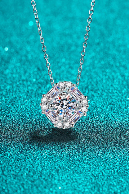 Geometric Moissanite Pendant Chain Necklace - Sparkala