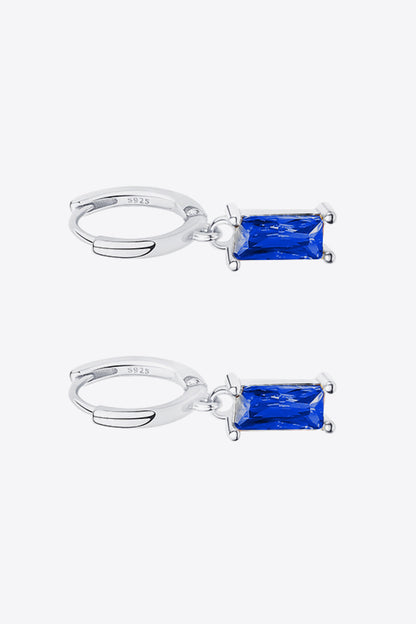 Retro Pure Sterling Silver Cubic Zirconia Drop Earrings