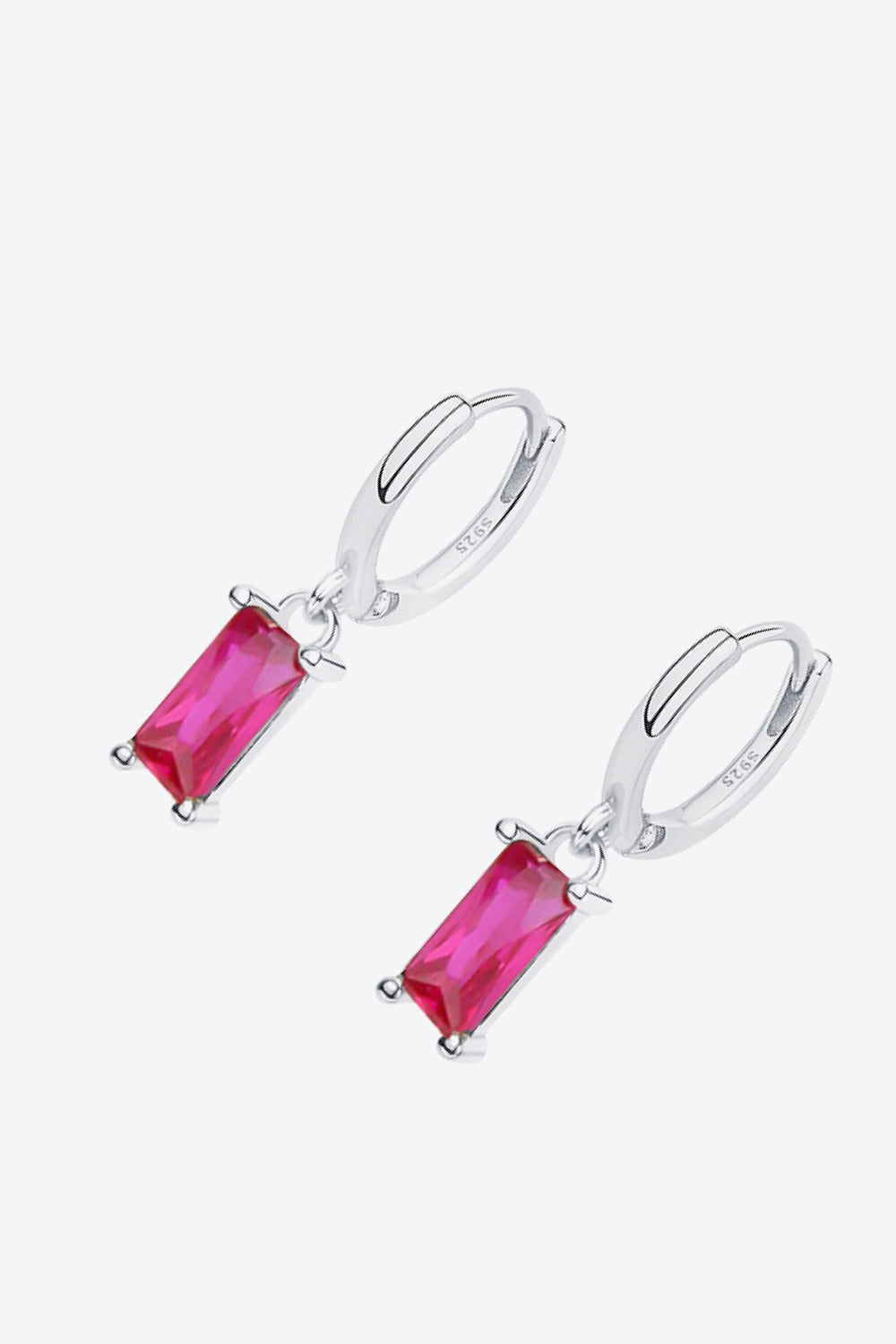 Retro Pure Sterling Silver Cubic Zirconia Drop Earrings
